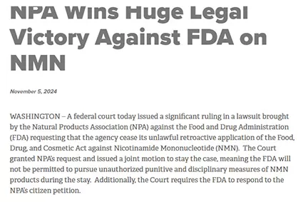 กฎศาลของรัฐบาลกลางในความโปรดปรานของ NPA, ยกห้าม nmn ในสหรัฐอเมริกา